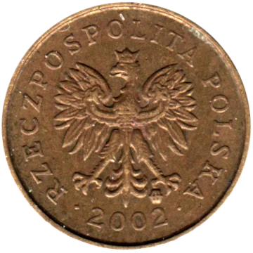 1 grosz, 2002 Obverse