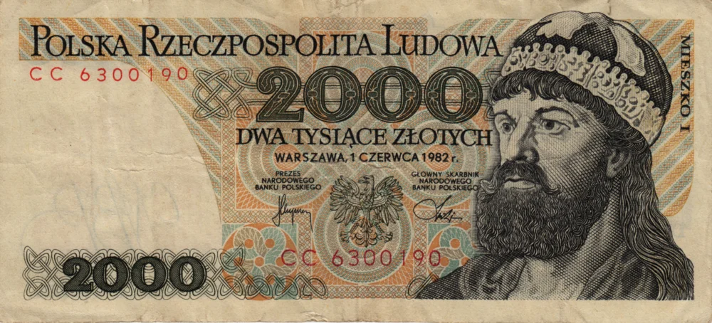 2000 Złoty, 1982 Reverse