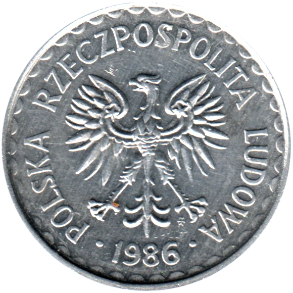 1 Złoty, 1986 Obverse