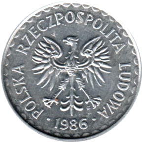Preview 1 Złoty, 1986 obverse