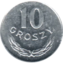 Preview 10 groszy, 1977 reverse