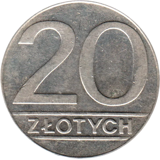 20 Złoty, 1989 Reverse
