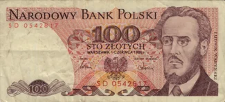 Preview 100 Złoty, 1986 reverse