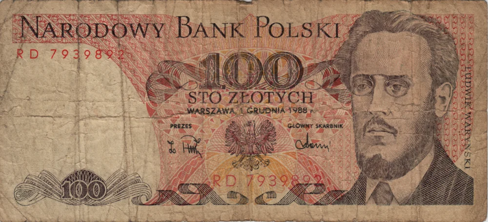 100 Złoty, 1988 Reverse