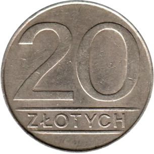 Preview 20 Złoty, 1986 reverse