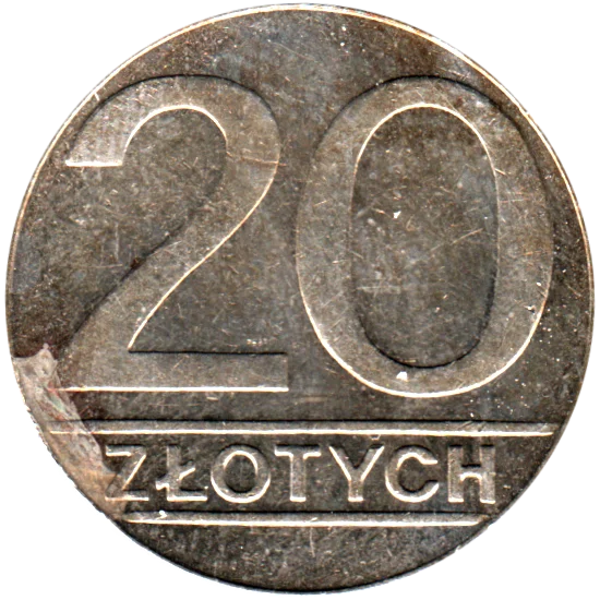 20 Złoty, 1990 Reverse