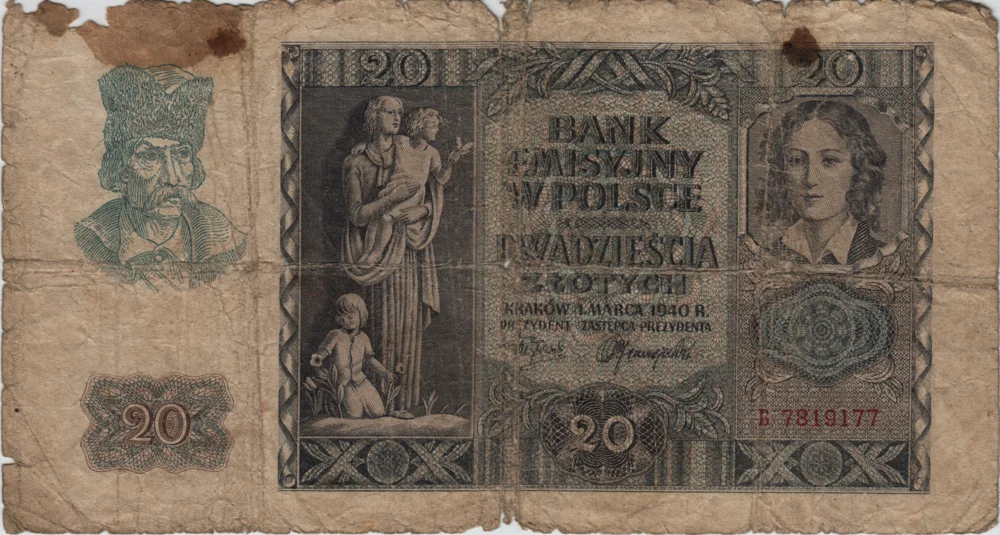 20 Złoty, 1940 Reverse