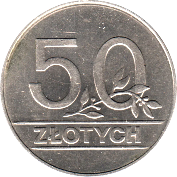 50 Złoty, 1990 Reverse