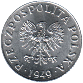 1 grosz, 1949 Obverse