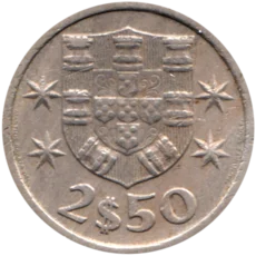 Preview 2½ Escudos, 1974 reverse