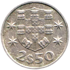 Preview 2½ Escudos, 1978 reverse