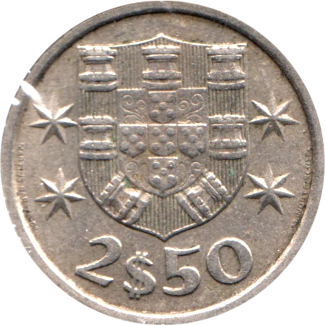 2½ Escudos, 1975 Reverse