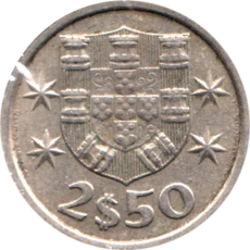 Preview 2½ Escudos, 1975 reverse