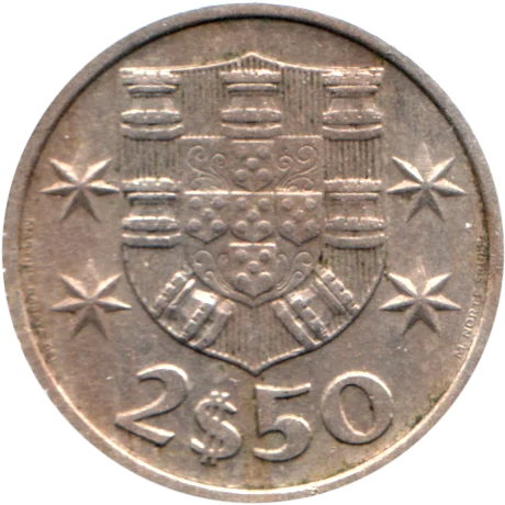 2½ Escudos, 1976 Reverse