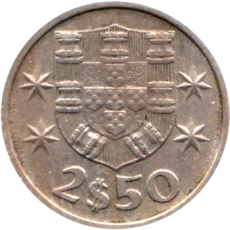 Preview 2½ Escudos, 1976 reverse
