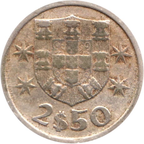 2½ Escudos, 1965 Reverse