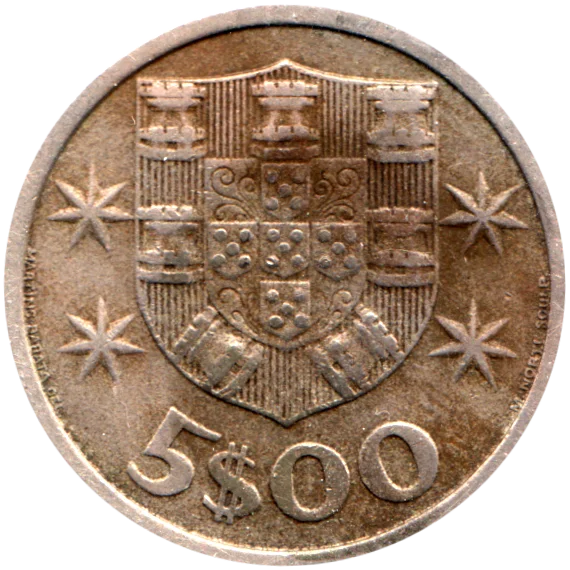 5 Escudos, 1964 Reverse