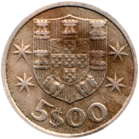 Preview 5 Escudos, 1964 reverse