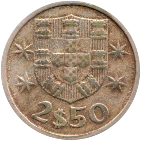 2½ Escudos, 1964 Reverse