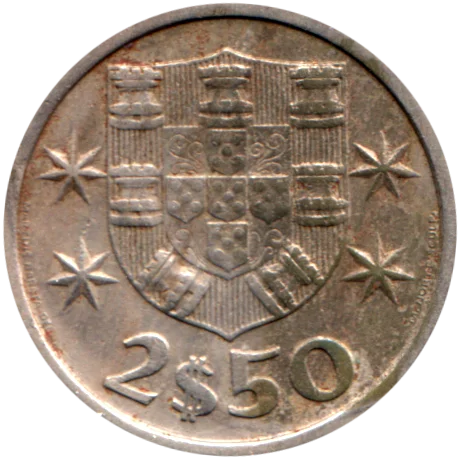 2½ Escudos, 1969 Reverse