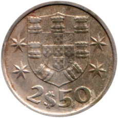 Preview 2½ Escudos, 1969 reverse