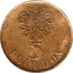 Preview 5 Escudos, 1987 reverse