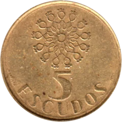 Preview 5 Escudos, 1989 reverse