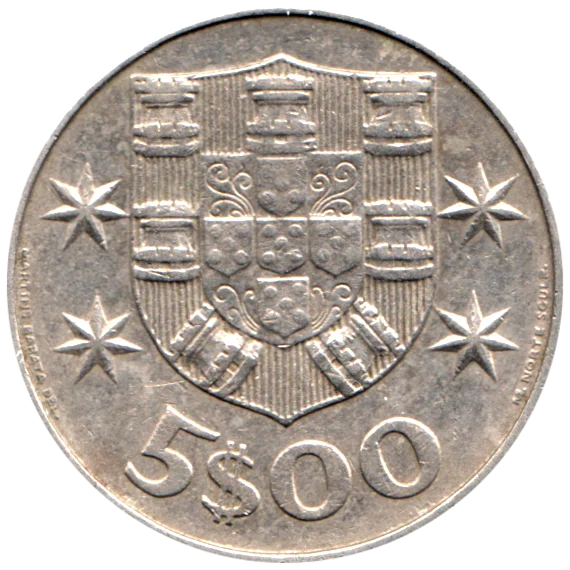 5 Escudos, 1977 Reverse
