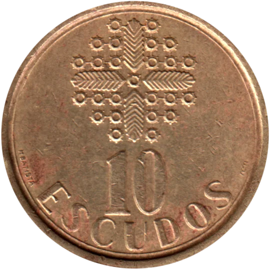 10 Escudos, 1990 Reverse