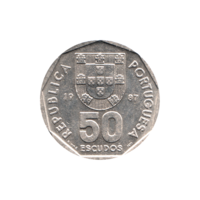 Preview 50 Escudos, 1987 reverse