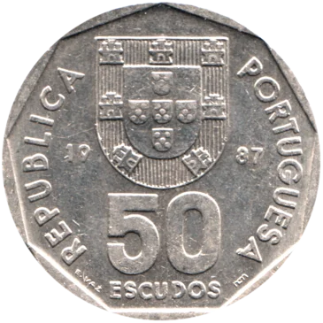 Preview 50 Escudos, 1987 reverse