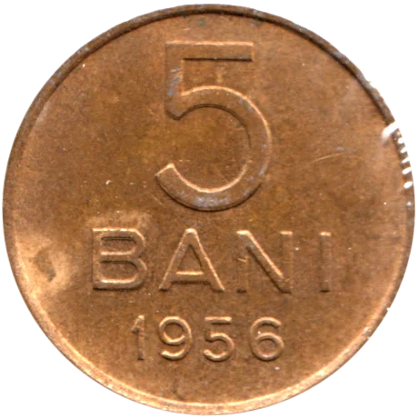 5 bani, 1956 Reverse
