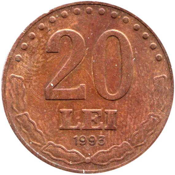 20 Lei, 1993 Reverse