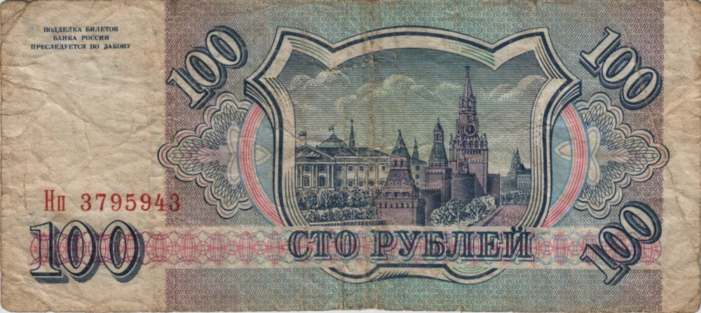 100 Rubles, 1993 Reverse