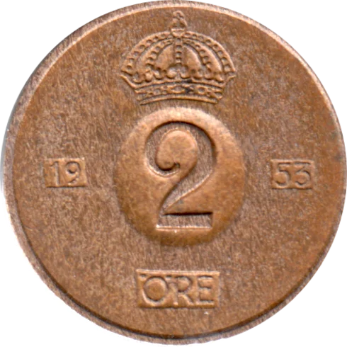 2 öre, 1953 Reverse
