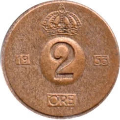 Preview 2 öre, 1953 reverse