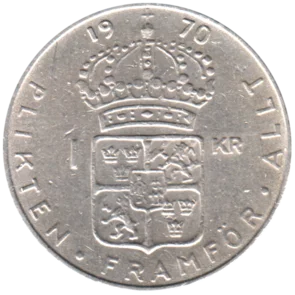 Preview 1 Krona, 1970 reverse