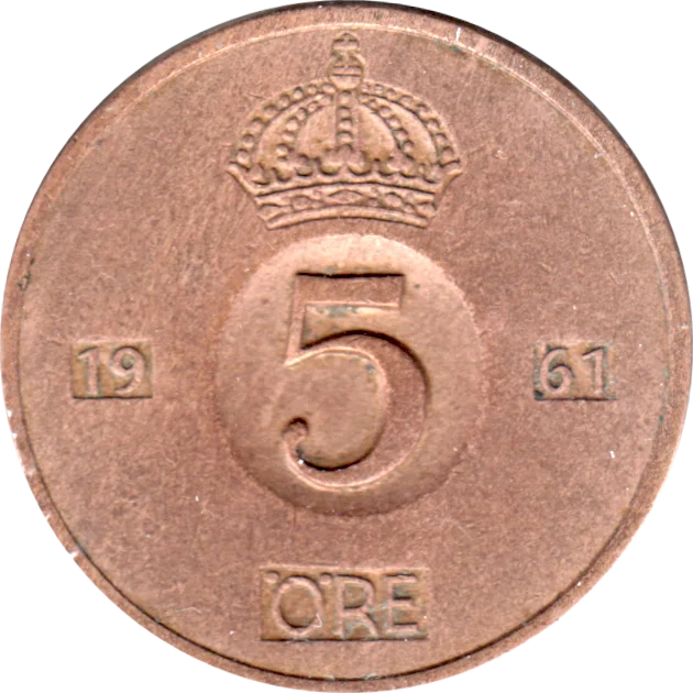 5 öre, 1961 Reverse