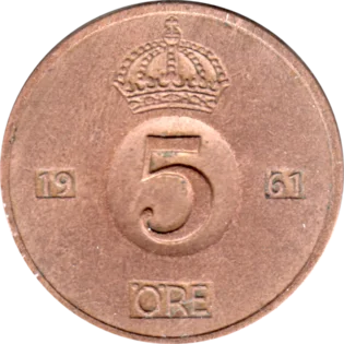 Preview 5 öre, 1961 reverse