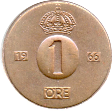 Preview 1 öre, 1966 reverse