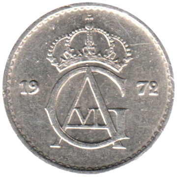 10 öre, 1972 Obverse
