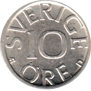 10 öre, 1986 Reverse