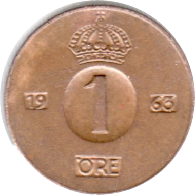 Preview 1 öre, 1963 reverse