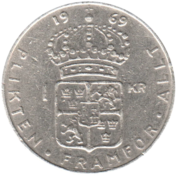 1 Krona, 1969 Reverse