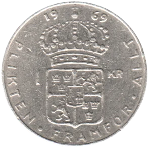 Preview 1 Krona, 1969 reverse