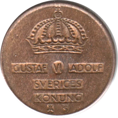 1 öre, 1957 Obverse