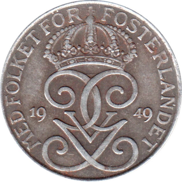 5 öre, 1949 Obverse