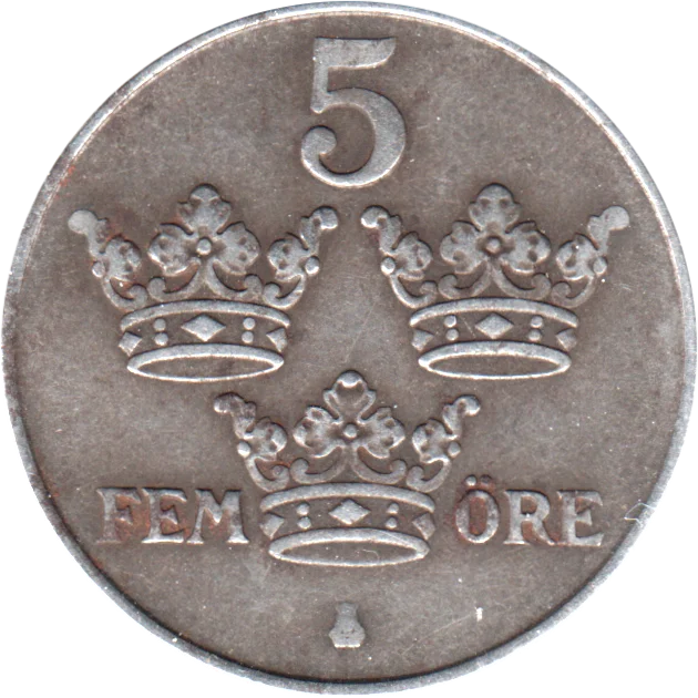 5 öre, 1949 Reverse