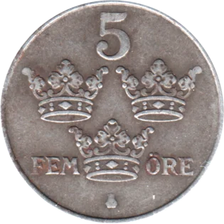 Preview 5 öre, 1949 reverse