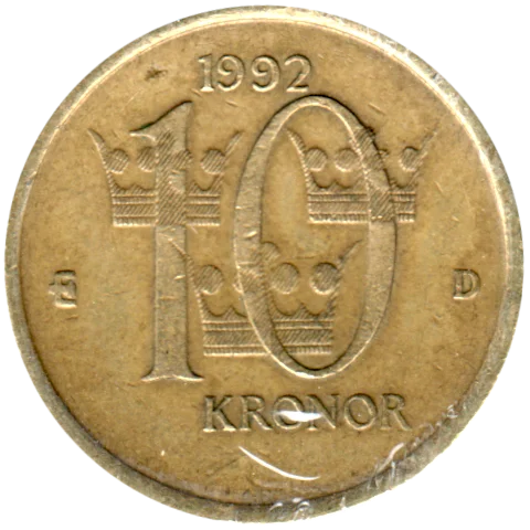 10 Kronor, 1992 Reverse